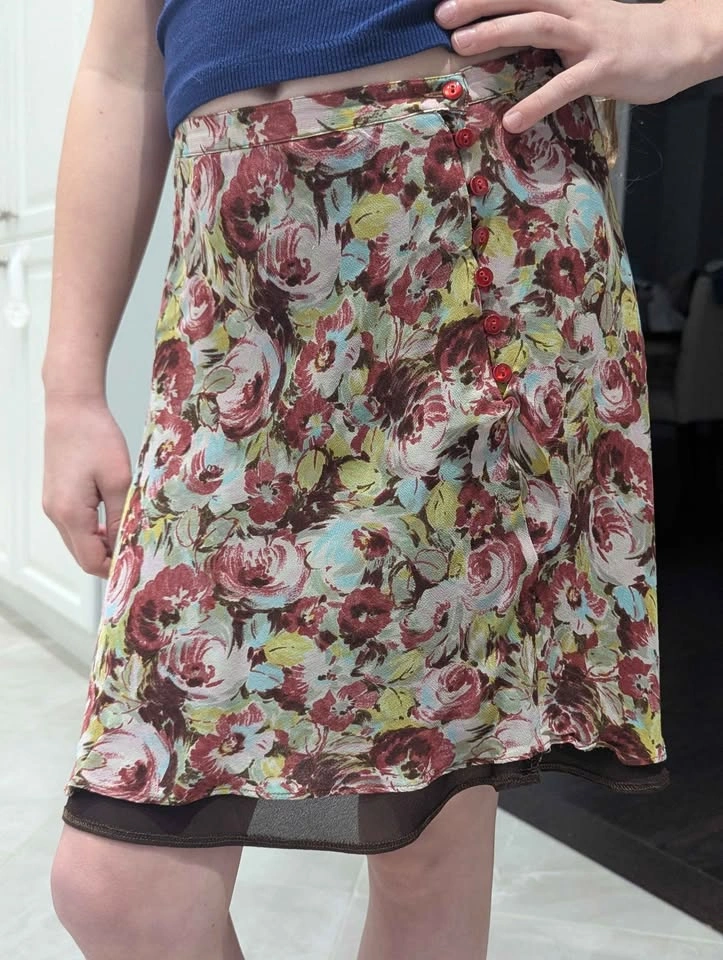 Vintage Cacharel Silk Floral A-Line Skirt – Size 38 (US XS) - photo 4