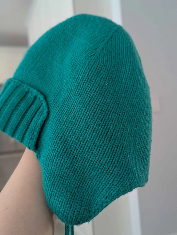 J.Crew Women’s Teal Knit Hat with Ear Flaps – Sherpa Lined - photo 2