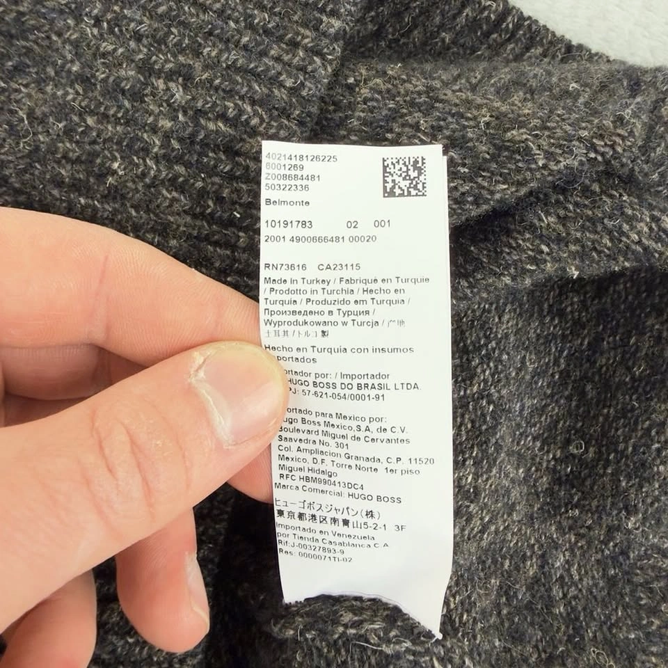Hugo Boss Men's XL Wool Blend 1/4 Zip Sweater Grey - photo 5