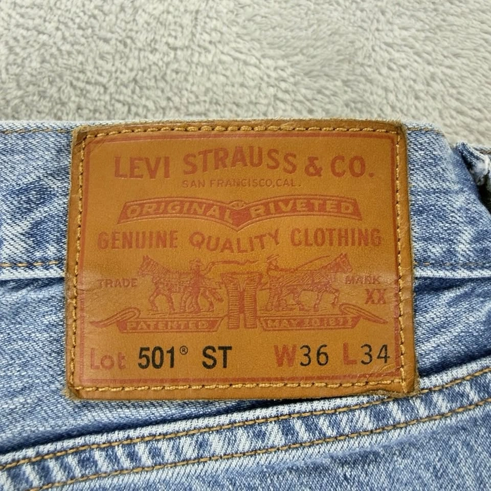 Levi's 501 ST Men's Jeans 36x31 Selvedge Button Fly - photo 2
