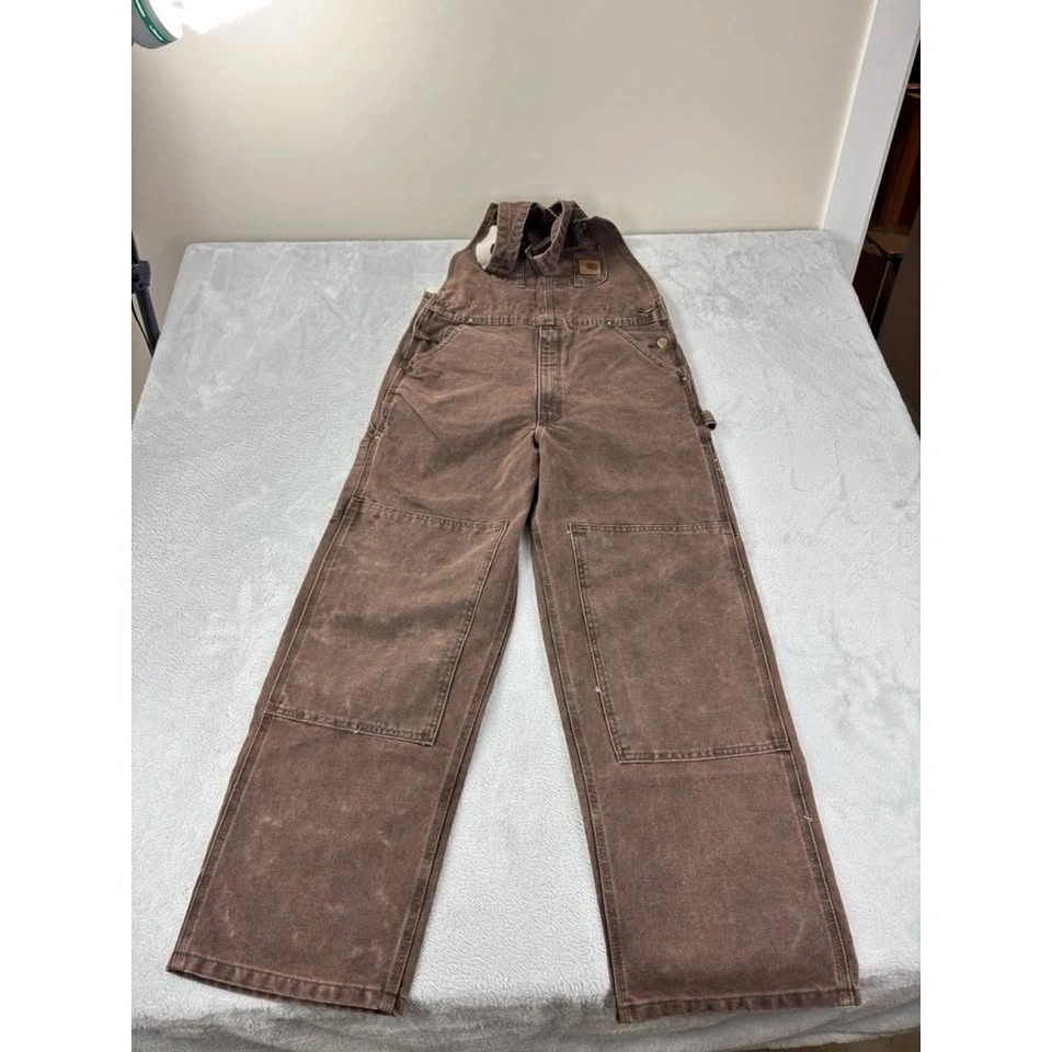Carhartt Men's Size 34x30 Sandstone Bib Overall R06 CHT