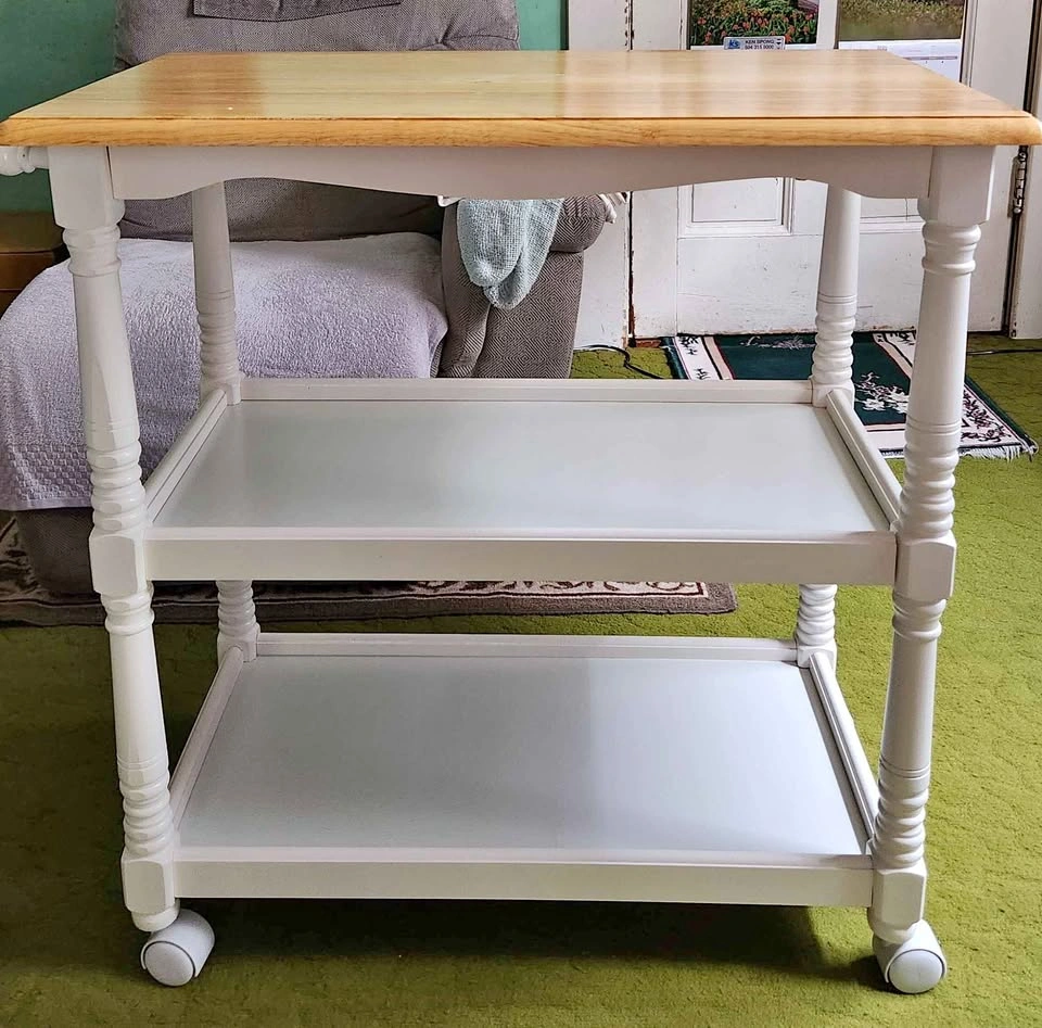 Wooden 3-Tier Cart with Casters