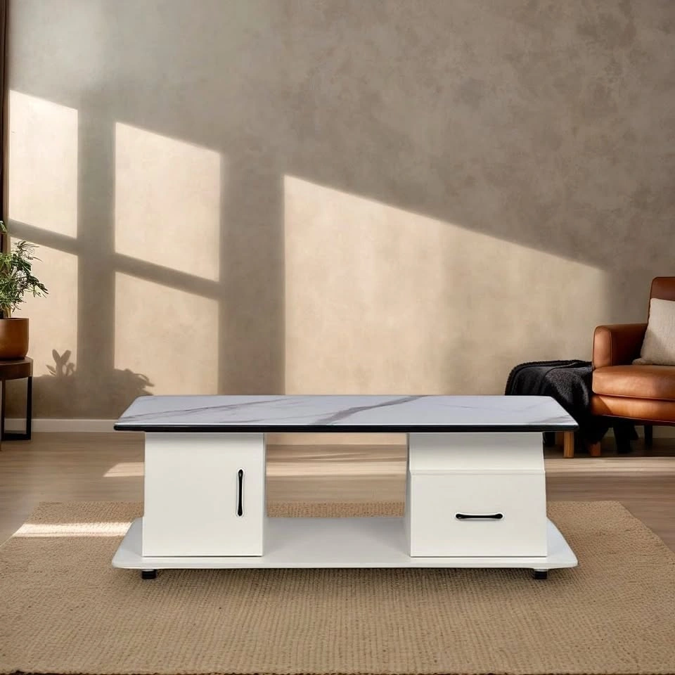 Craftsman Faux Marble Living Room Table