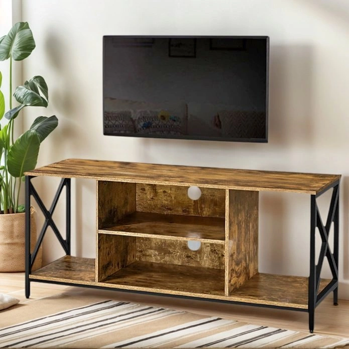 Industrial Style TV Stand X-Frame Design $115