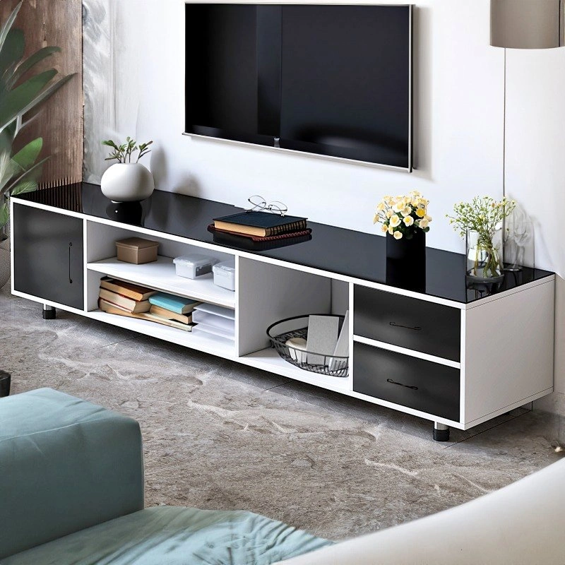TV Stand with Glass Top - Minimalist Design