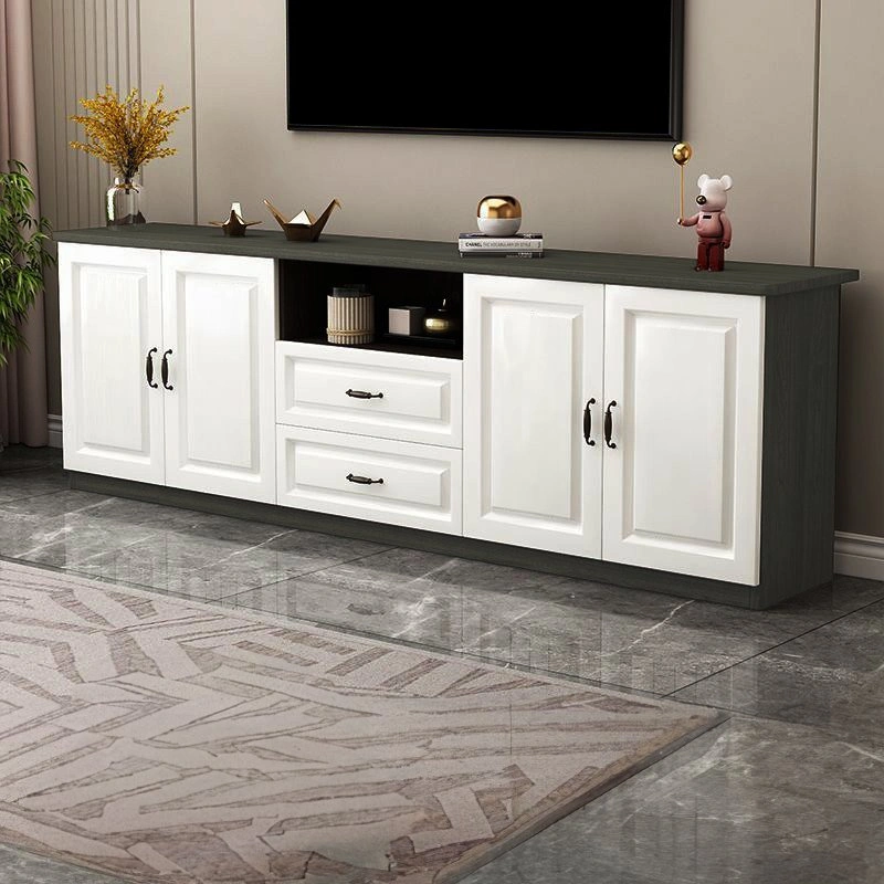 Contemporary TV Cabinet with Storage Drawers - White/Grey - photo 2