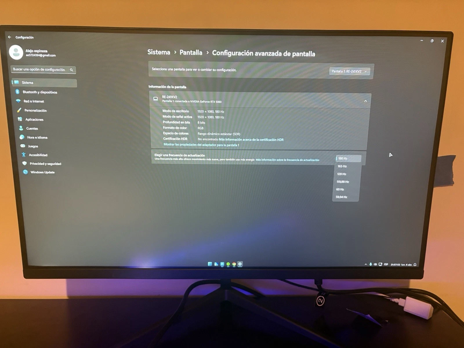 REHISK RE-24IKV2 24" Gaming Monitor 180Hz FreeSync 1080p - photo 2