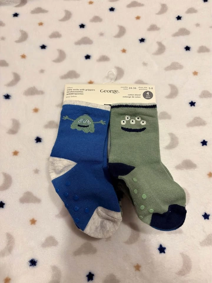 George Baby Boy Socks 4pk 24-36 Months