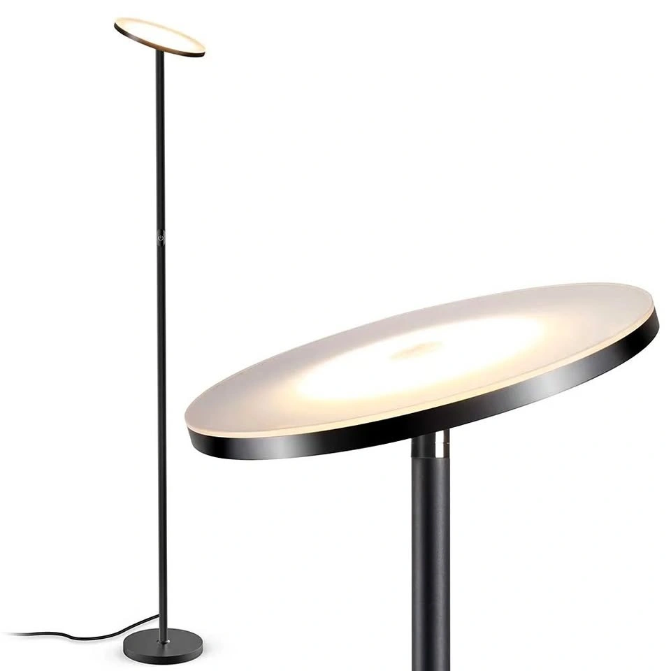 LED Floor Lamp - 30W, 2500LM, 3 Color Temps, Dimmer, Black