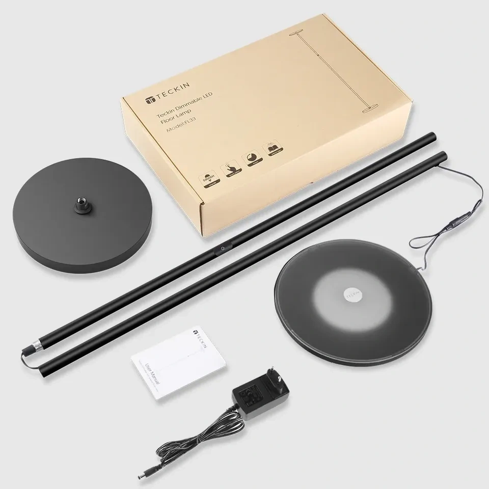 LED Floor Lamp - 30W, 2500LM, 3 Color Temps, Dimmer, Black - photo 4