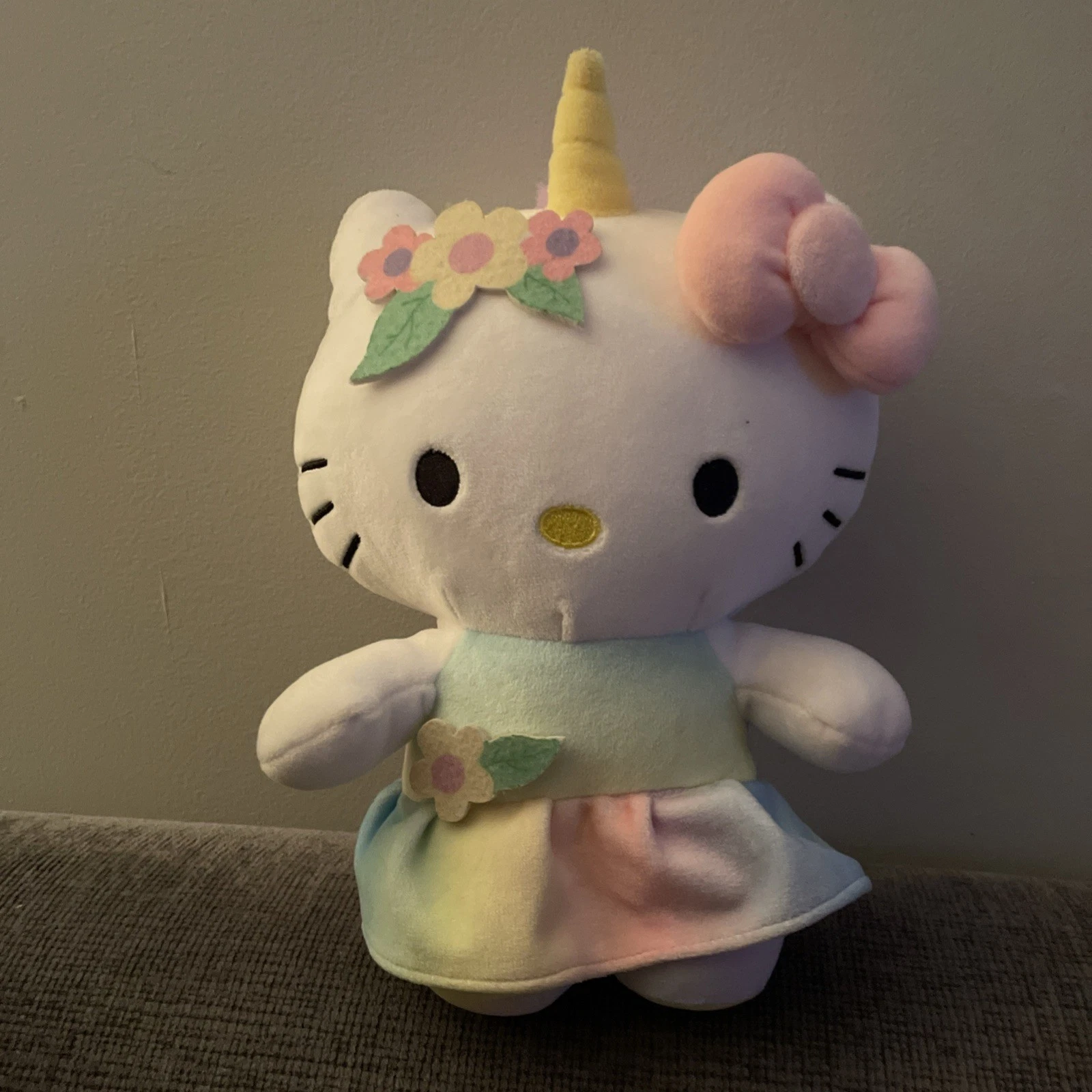 Hello Kitty Unicorn Plush Stuffed Animal Sanrio 9.5 Inches