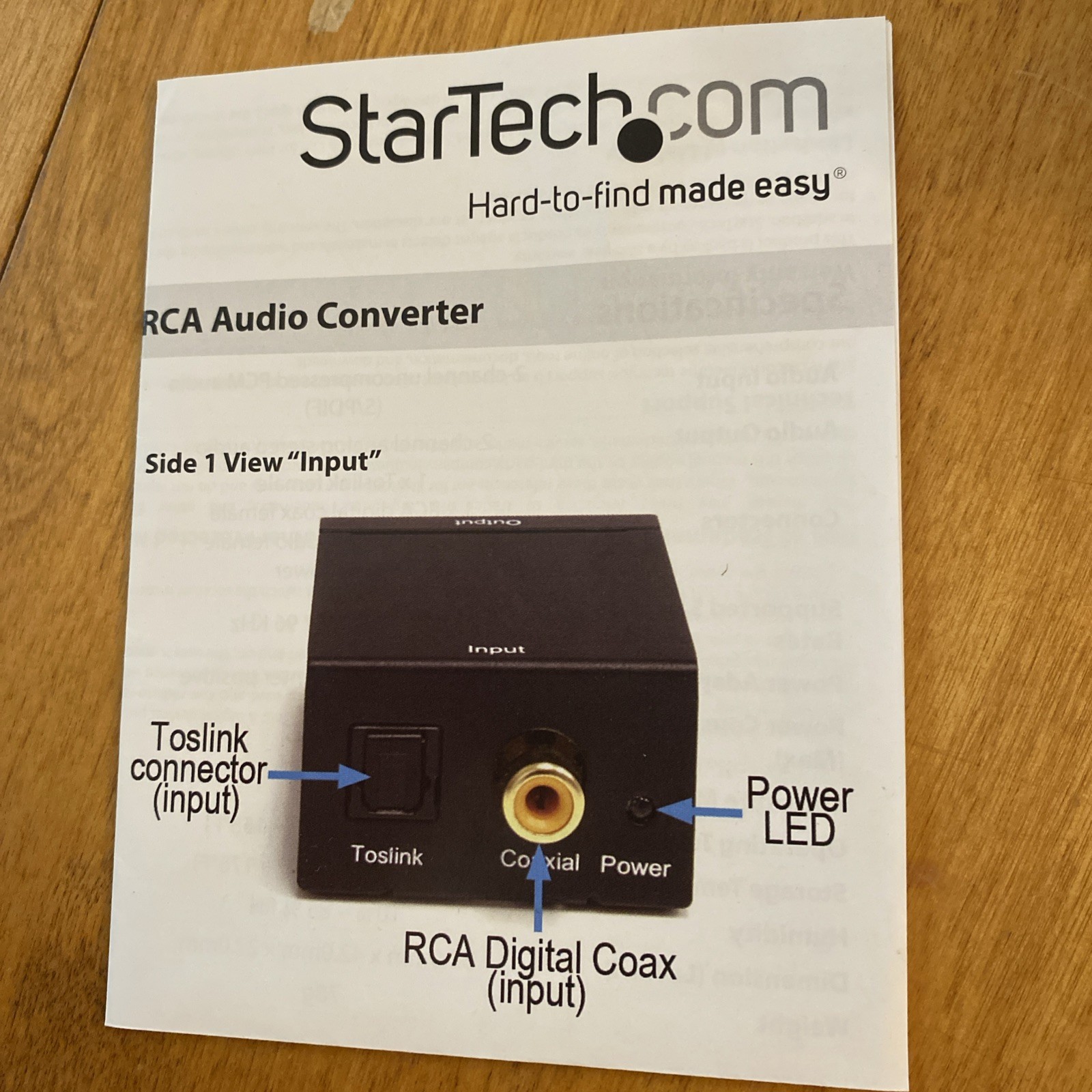 StarTech SPDIF Digital Coaxial/Toslink to RCA Audio Converter - photo 2