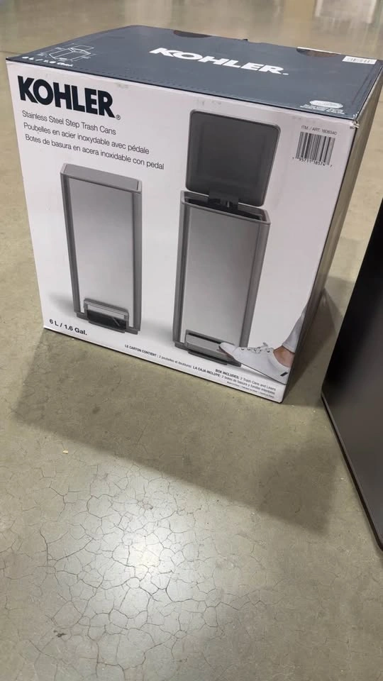 KOHLER Stainless Steel Step Trash Cans (2 pack) - photo 2
