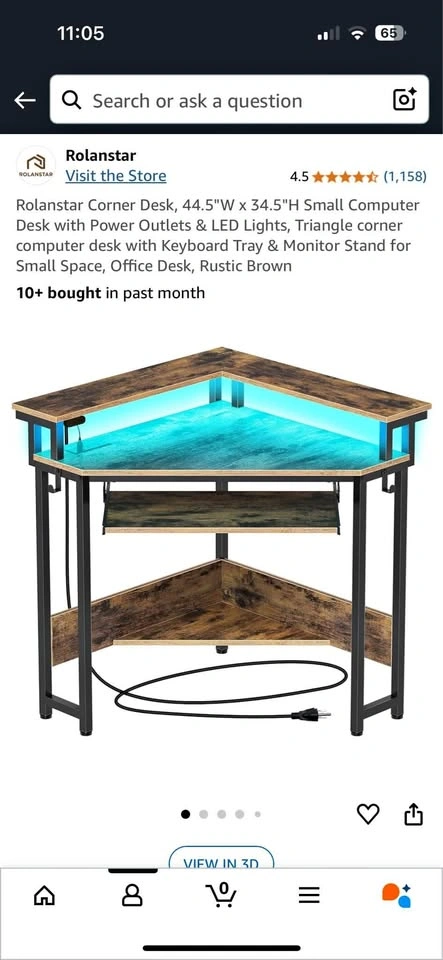 Rolanstar Corner Laptop Desk with Storage - photo 3