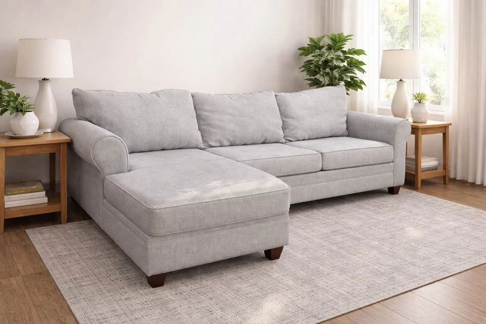 (DELIVERY AVAILABLE) Modern L-Shaped Sectional Sofa – Light Gray - photo 2