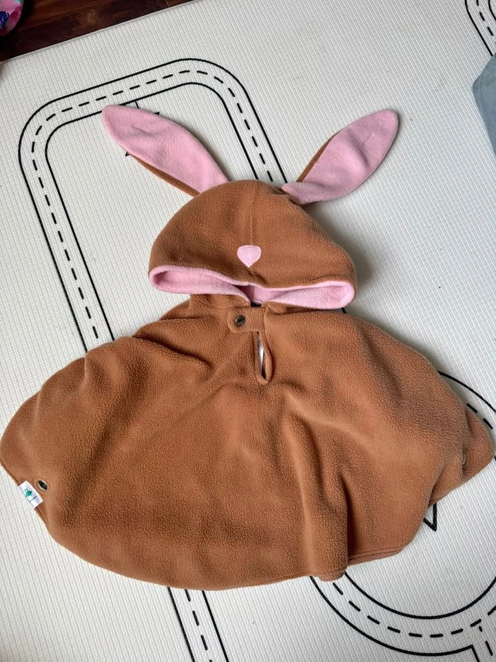 Ponchies Bunny Hooded Fleece Poncho 0-2 yrs