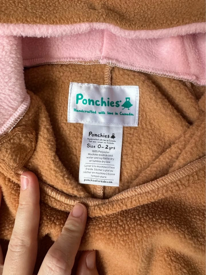 Ponchies Bunny Hooded Fleece Poncho 0-2 yrs - photo 3