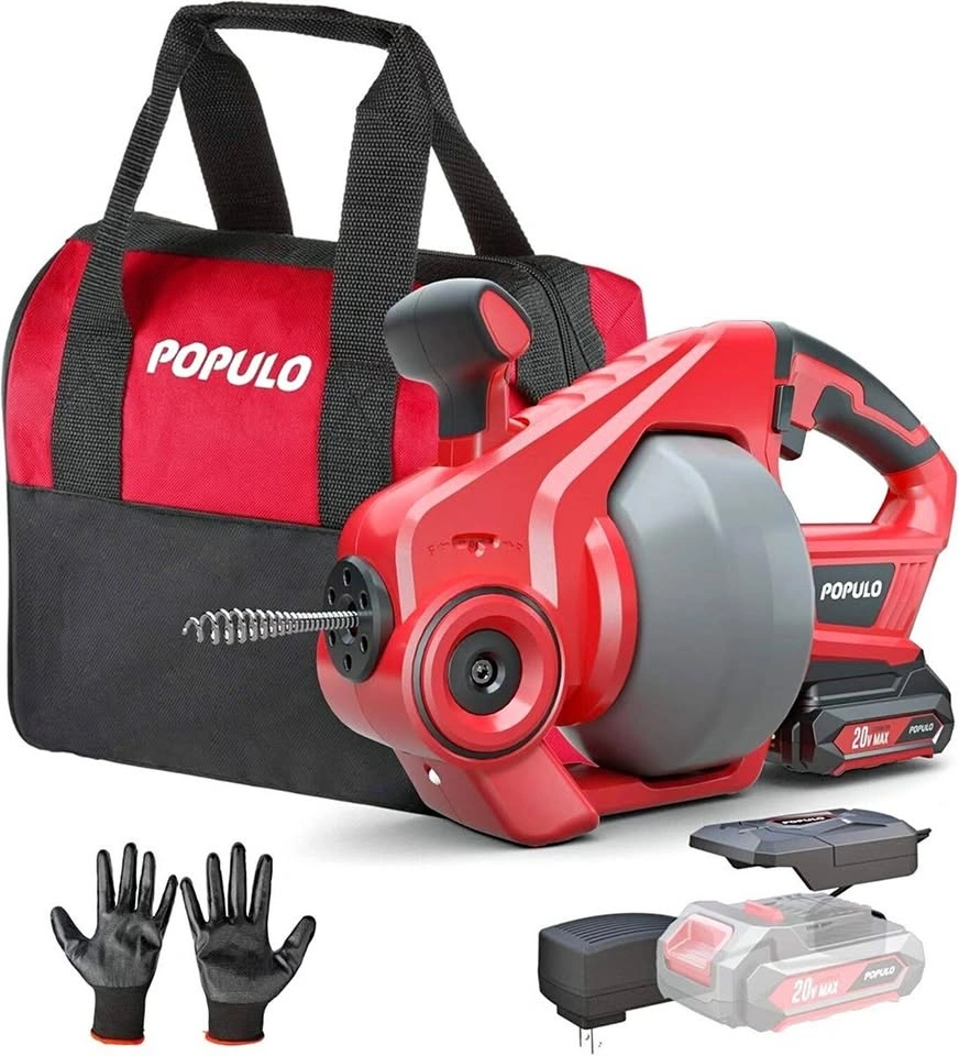 Populo 20V Cordless Electric Drain Auger