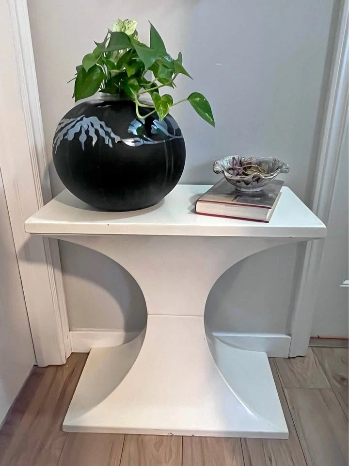 Postmodern Sculptural Console Table-Praetorian Style Pedestal Ba