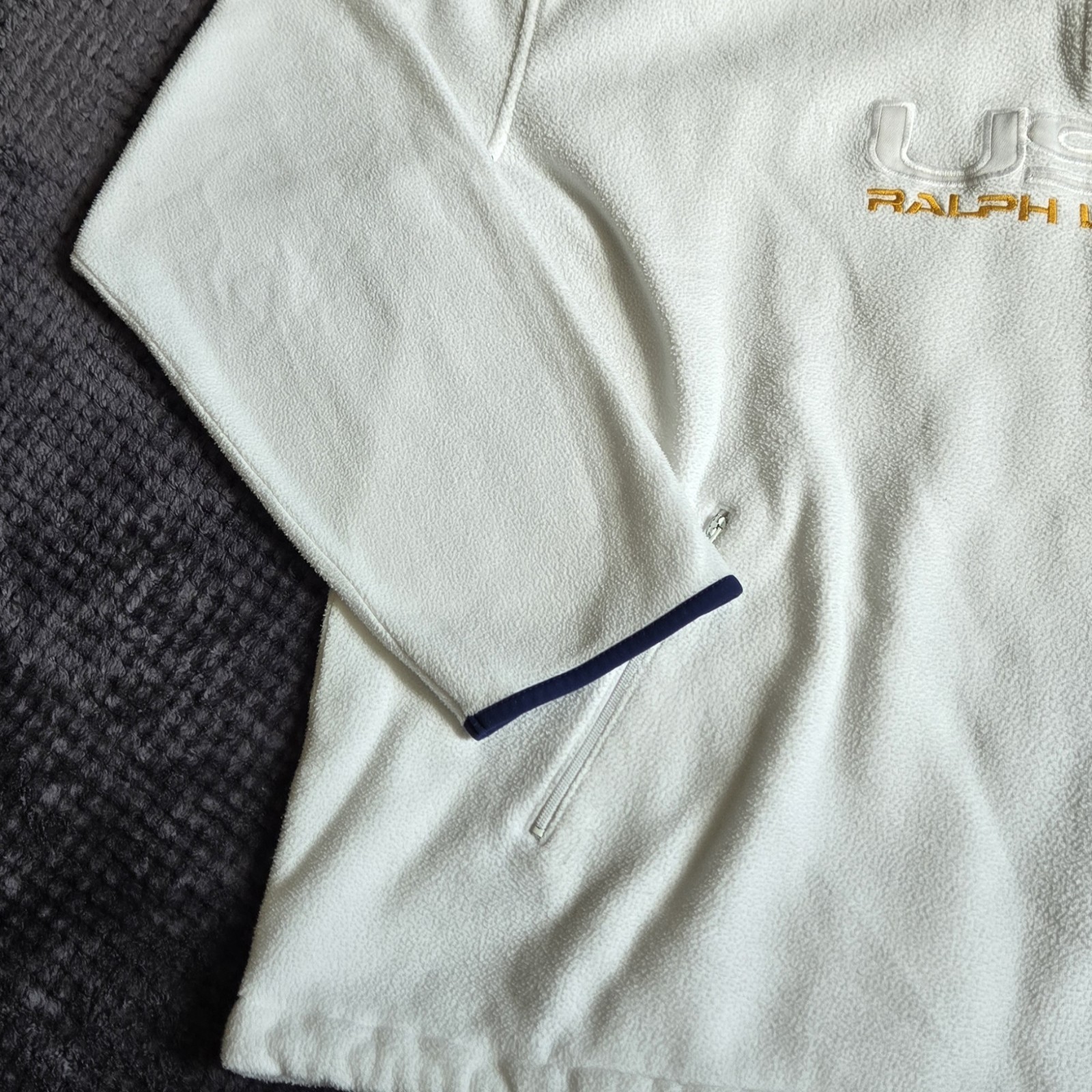Vtg Ralph Lauren Polo Sport USA Fleece 1/4 Zip Pullover L - photo 4