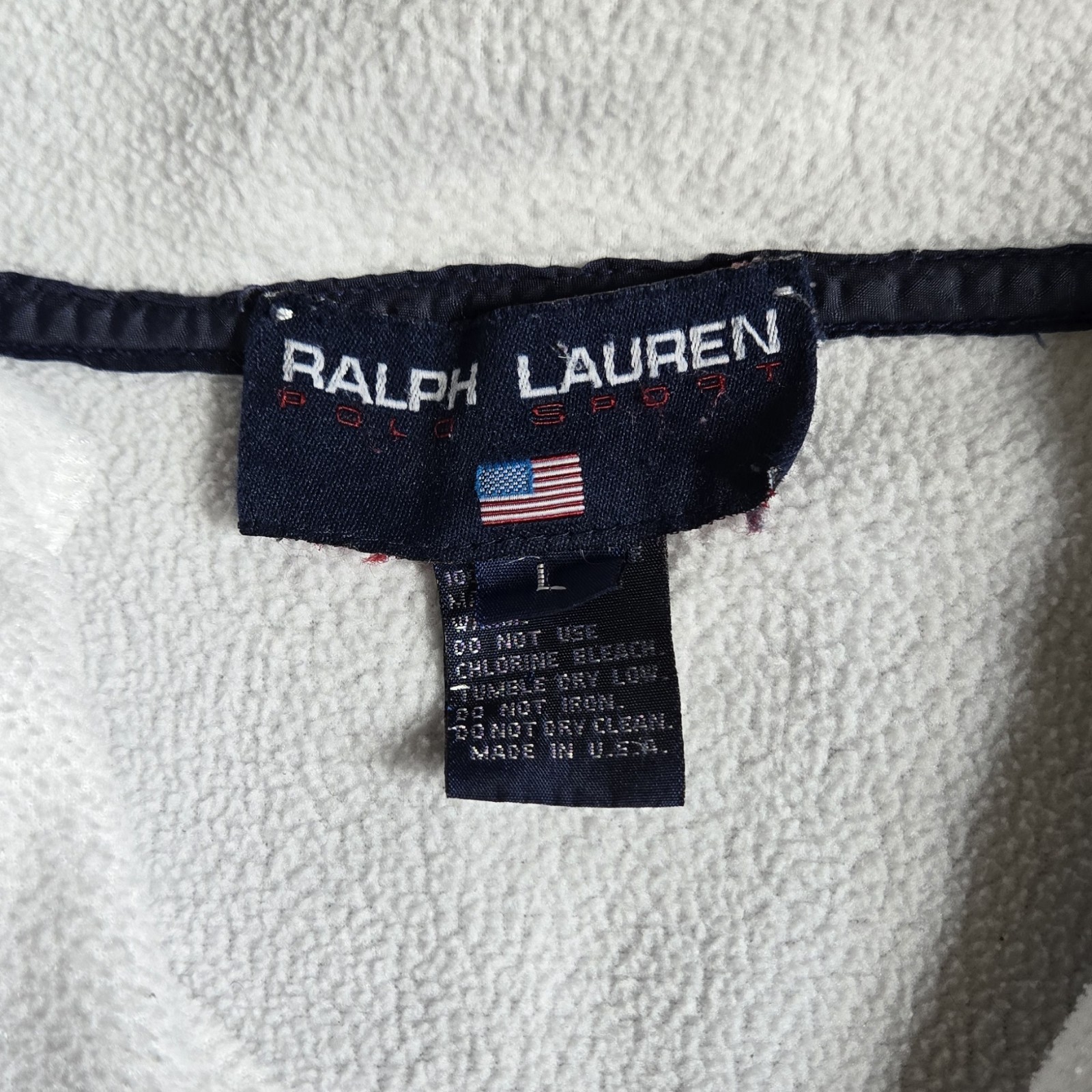 Vtg Ralph Lauren Polo Sport USA Fleece 1/4 Zip Pullover L - photo 5