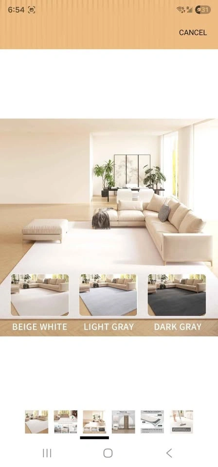 White Fluffy Rug 8x10 Faux Rabbit Fur Area Rug - photo 3