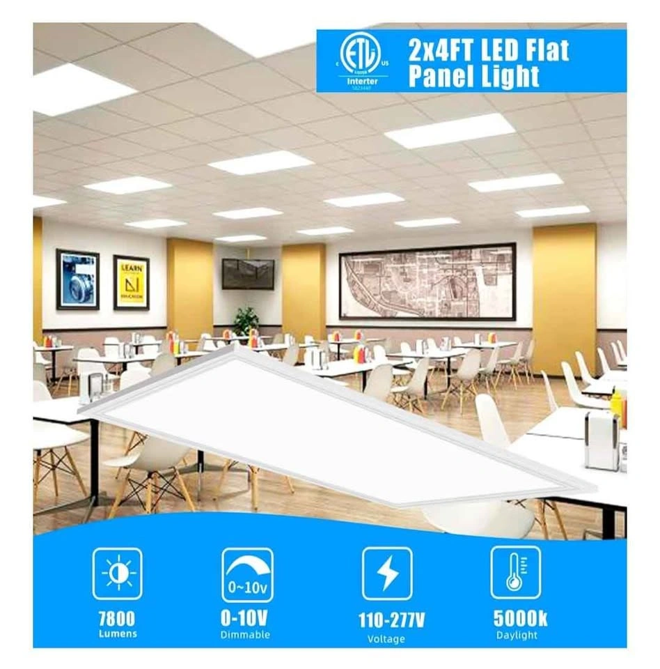 2x4 LED Flat Panel Light, 4 Pack 7800LM - photo 2