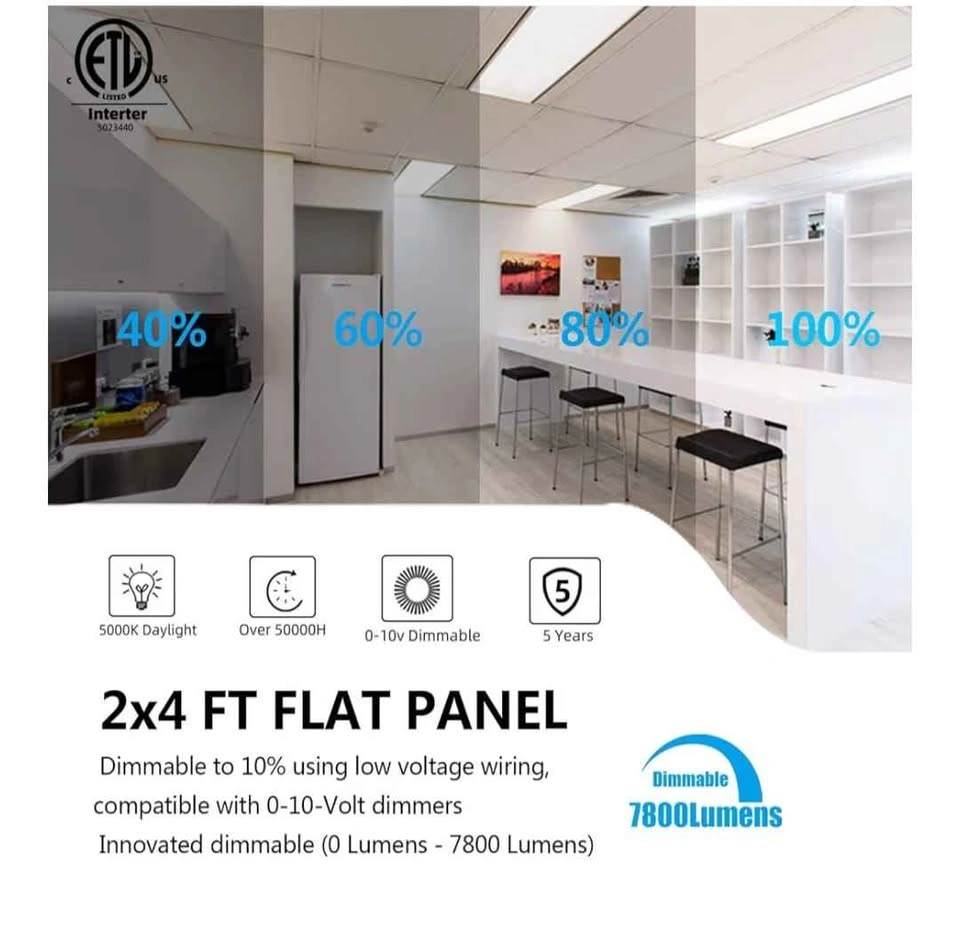 2x4 LED Flat Panel Light, 4 Pack 7800LM - photo 5