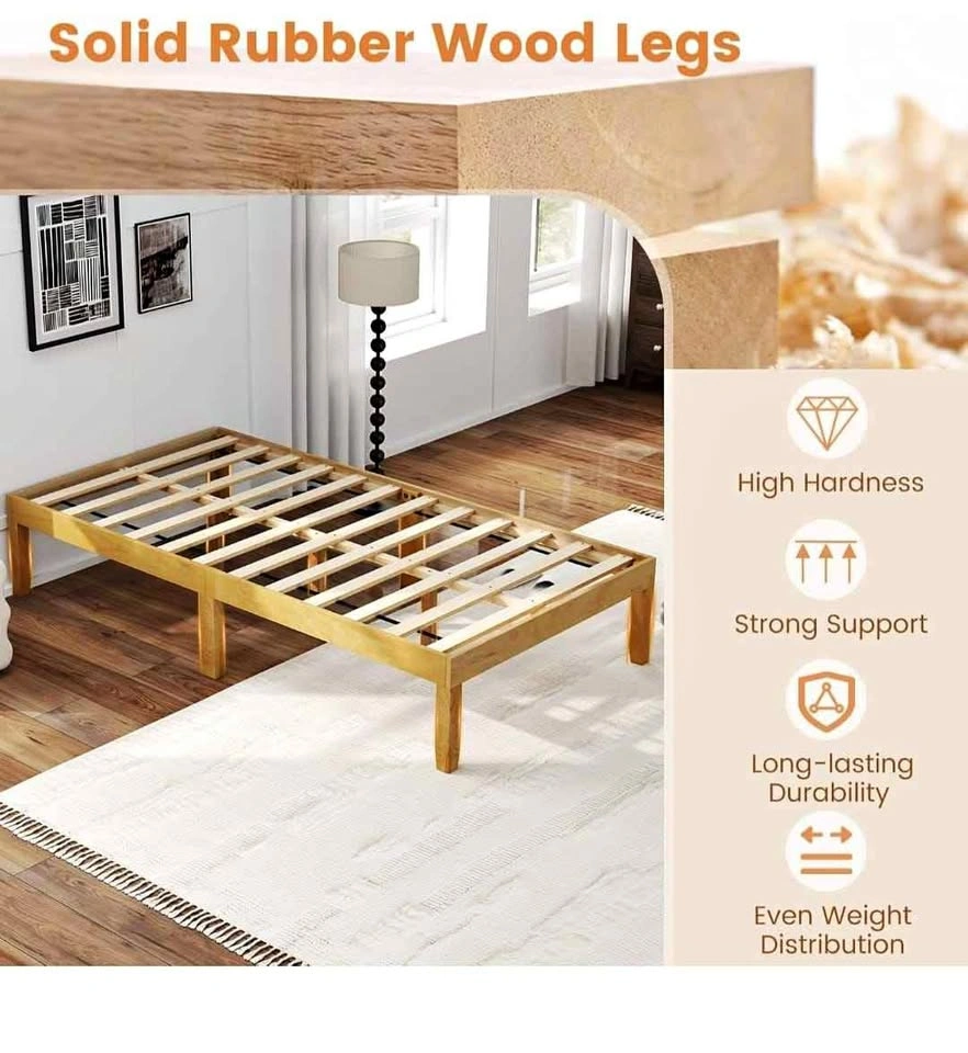Twin Size Wood Platform Bed Frame