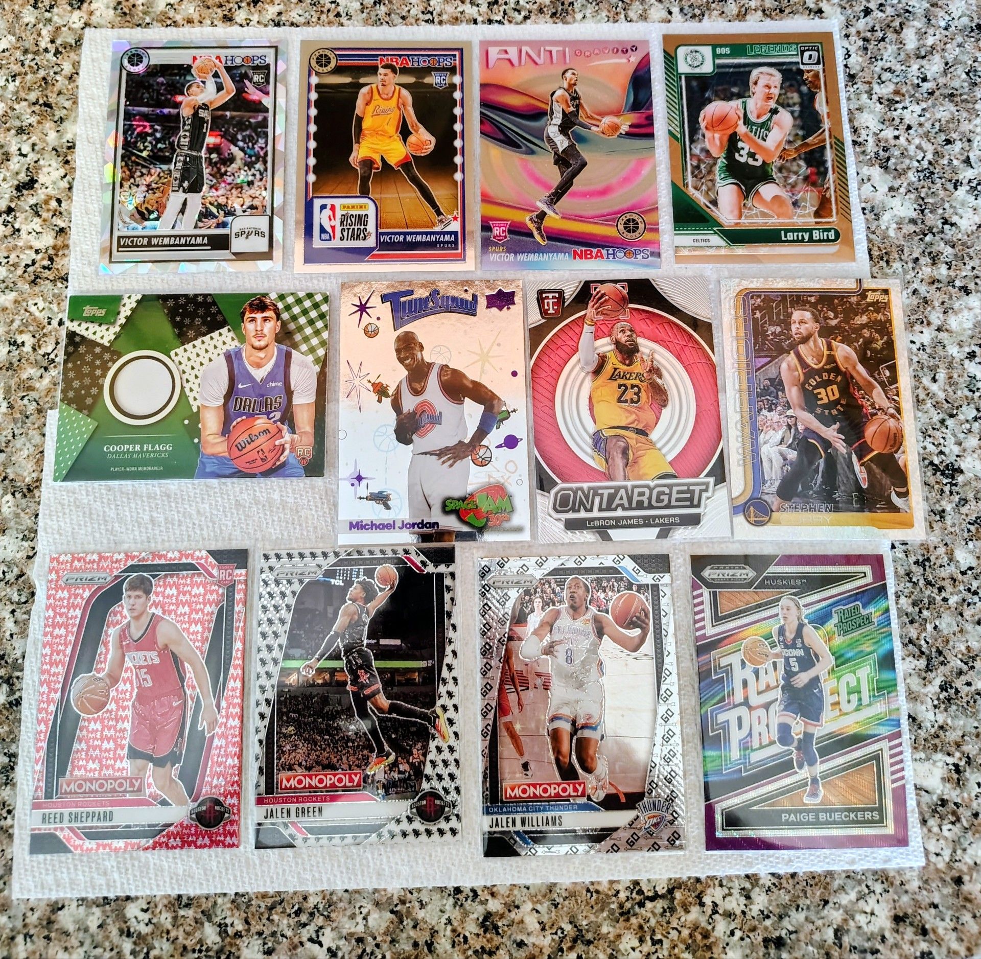 Cooper Flagg RC Relic and other basketball cards