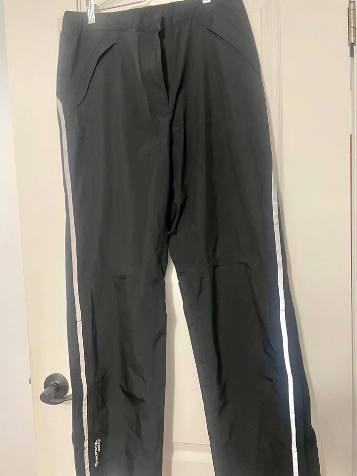 Sunice Black Track Pants with White Side Stripes