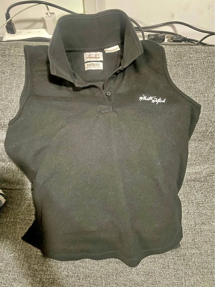 Large Black EP Pro Sleeveless V-Neck Collar Shirt