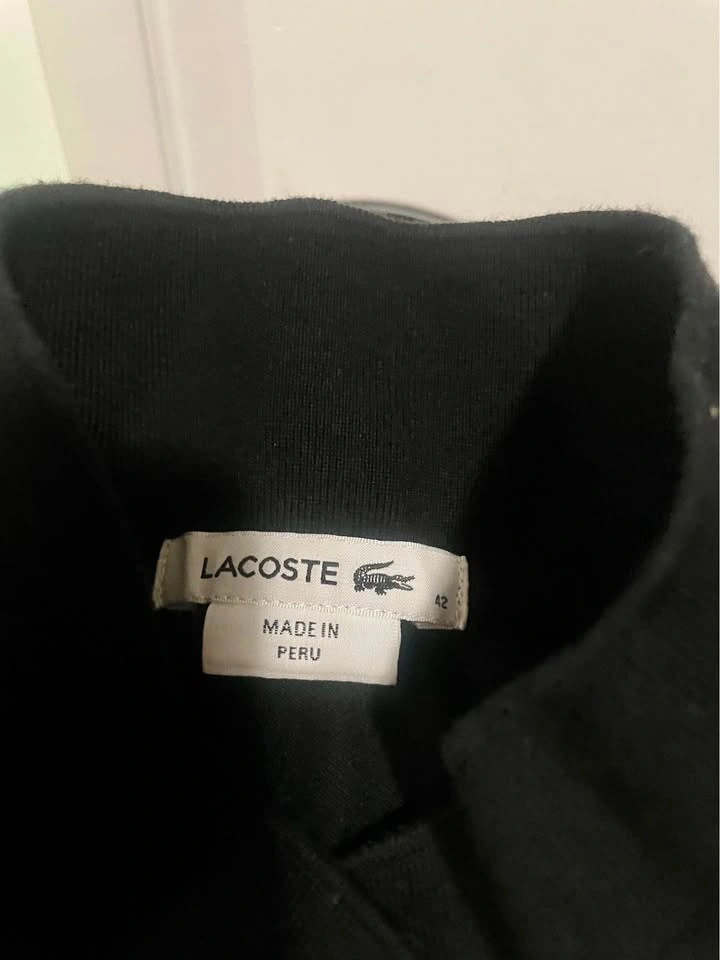 Size 42 Lacoste Black Sleeveless V-Neck Collared Shirt - photo 3