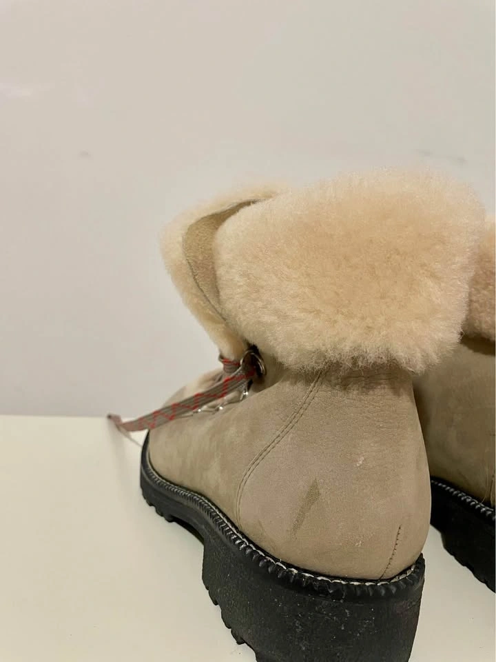 J. Crew Beige Boots with Red Laces - Size 10 - photo 3