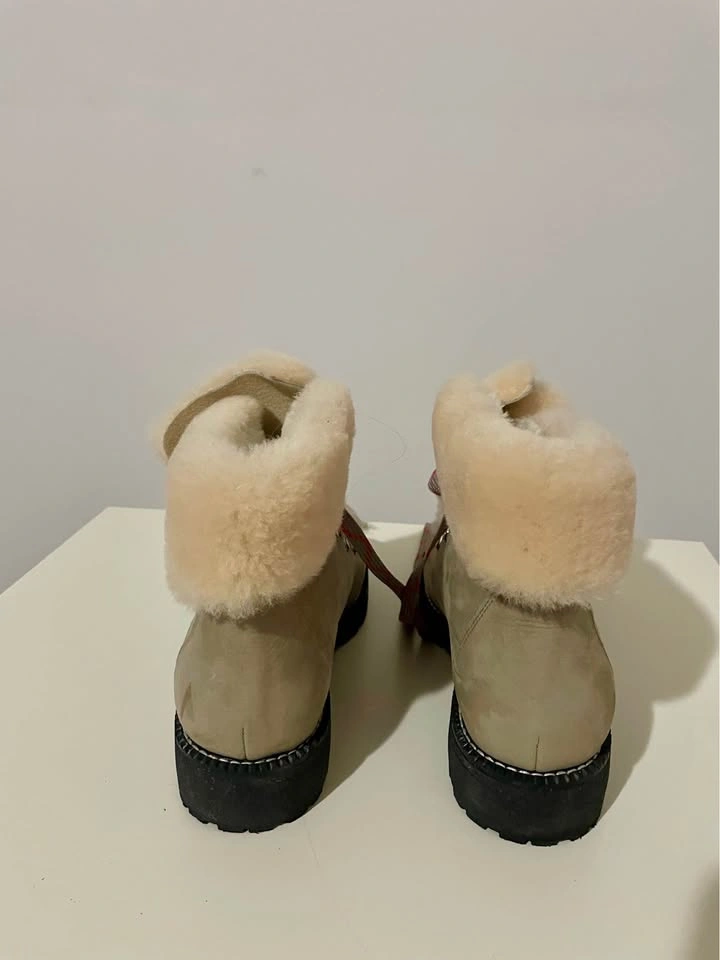 J. Crew Beige Boots with Red Laces - Size 10 - photo 4
