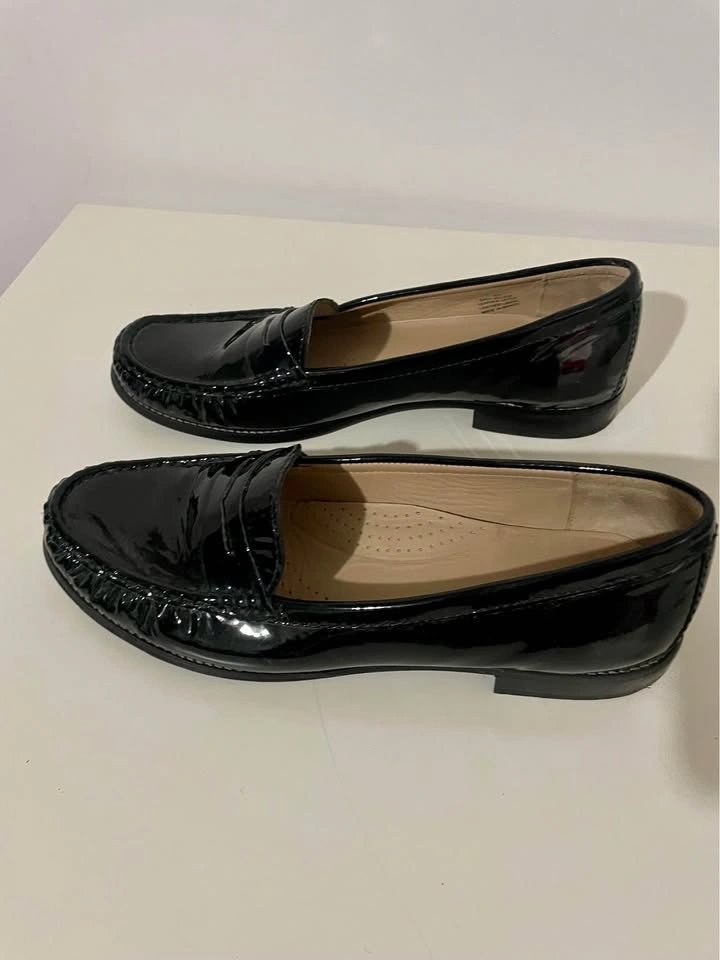 Browns Women's Black Patent Loafers Cushioned Insole Size 10 - photo 3