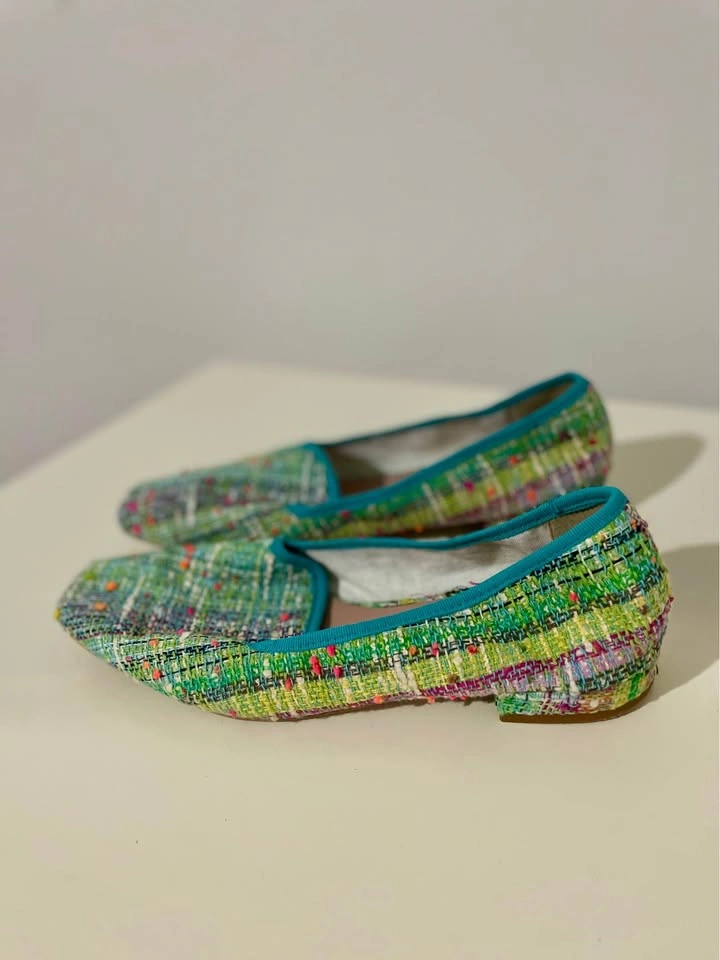 Michele Lopriore Green Multicolor Tweed Loafers - Women's Size 4 - photo 2