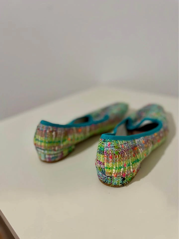 Michele Lopriore Green Multicolor Tweed Loafers - Women's Size 4 - photo 3