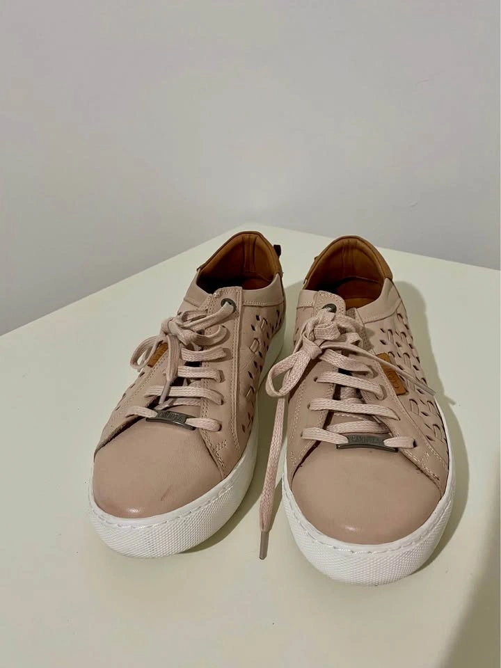 Carmela Perforated Lace-Up Sneakers Blush Pink Size 10 - photo 2