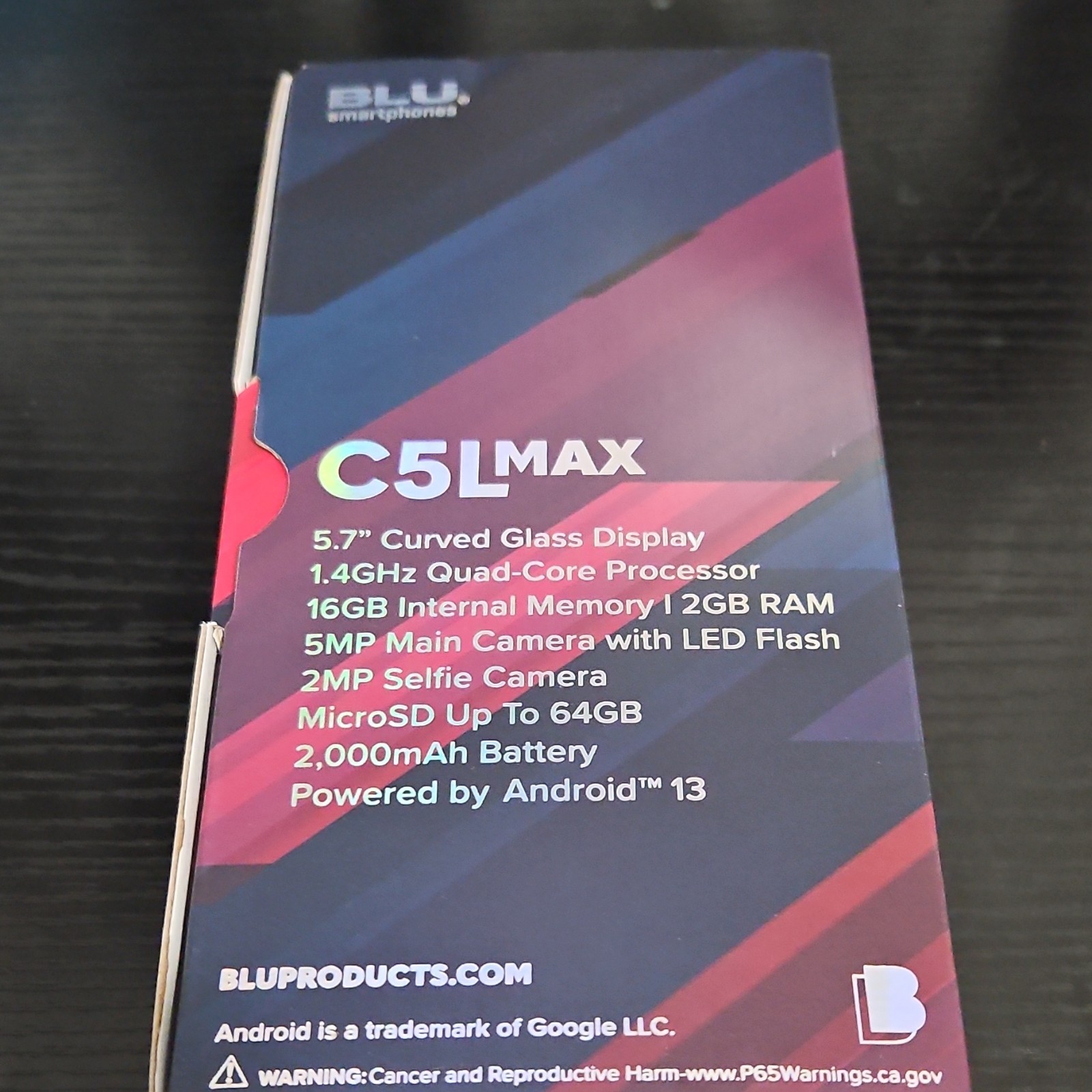 BLU C5L Max Smartphone 2GB RAM 16GB 5.7" Display Android 13 - photo 3
