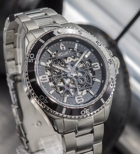 Aquacy Skeleton Automatic Miyota Men's Watch 200M Black - photo 3