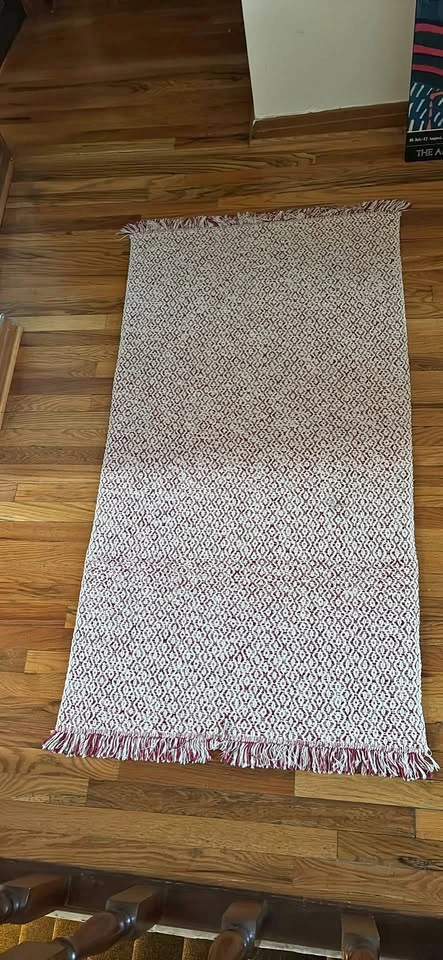 Red and White Runner Rug