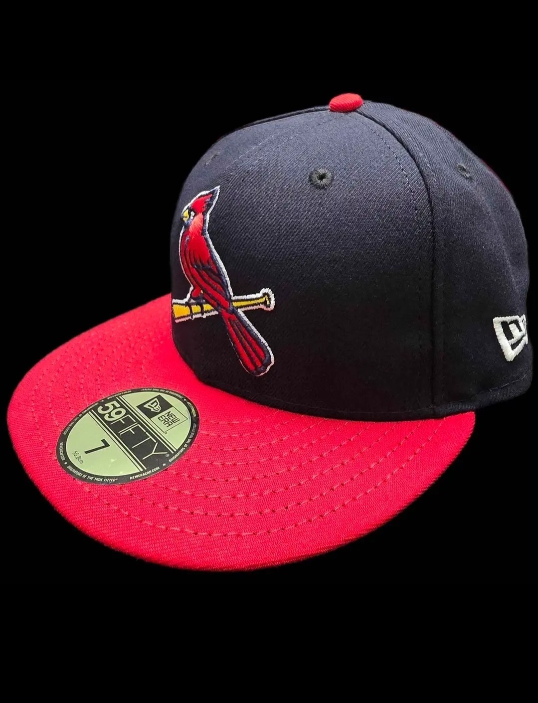 St. Louis Cardinals New Era 59FIFTY Fitted Hat Size 7 Black Red - photo 2