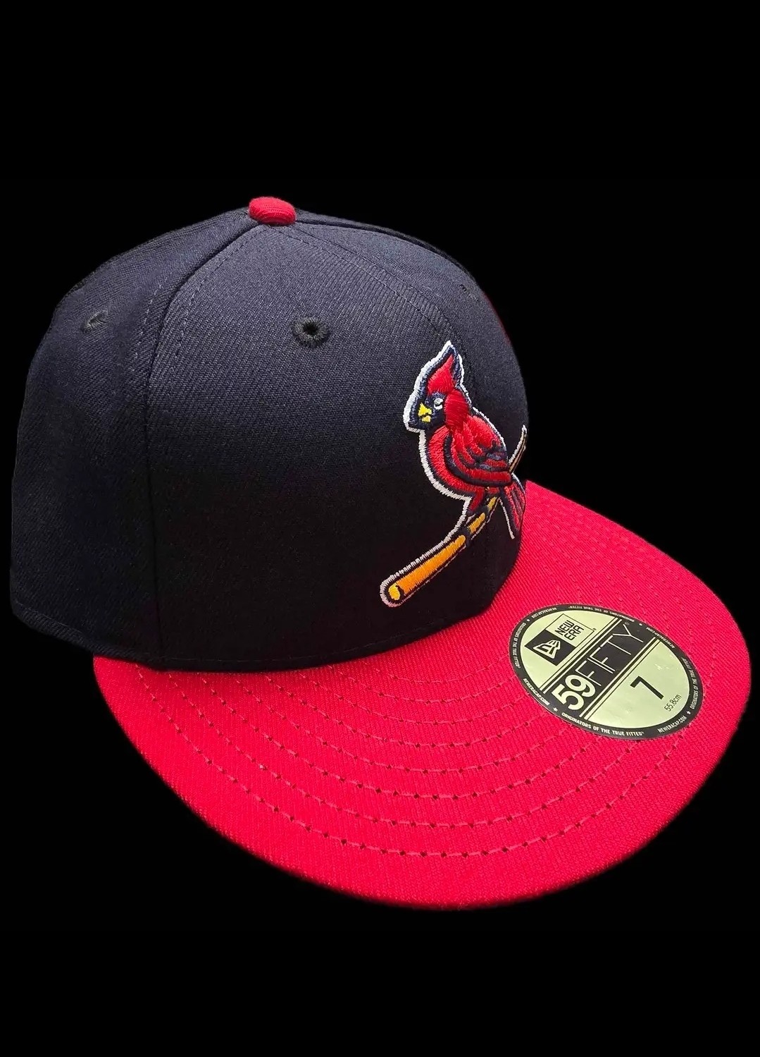 St. Louis Cardinals New Era 59FIFTY Fitted Hat Size 7 Black Red - photo 5