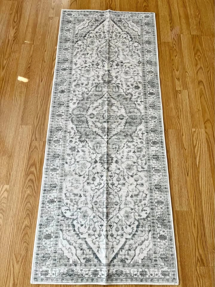 New Runner Rug Beige Grey
