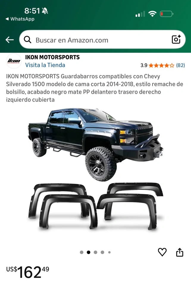 IKON MOTORSPORTS Fender Flares for 2014-2018 Chevy Silverado 150 - photo 3