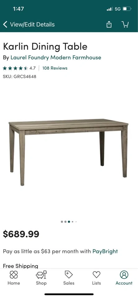 6 Person Dining Table with 6 Chairs - photo 3