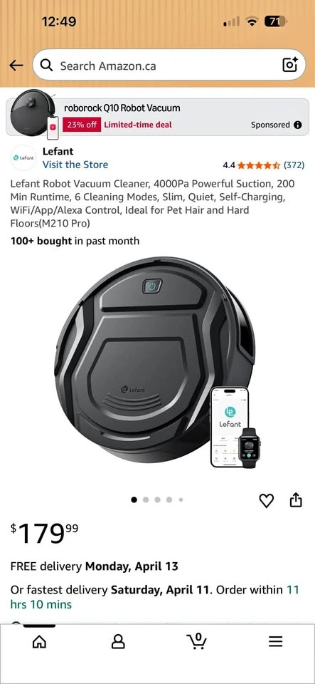 Lefant M210 Pro Robot Vacuum - Like New
