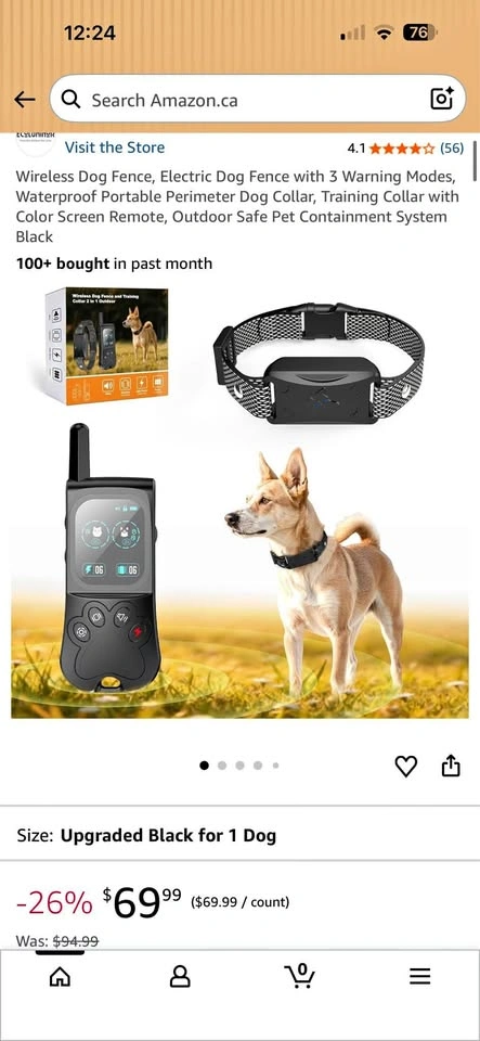 2-in-1 Wireless Dog Fence & Training Collar System - Like New