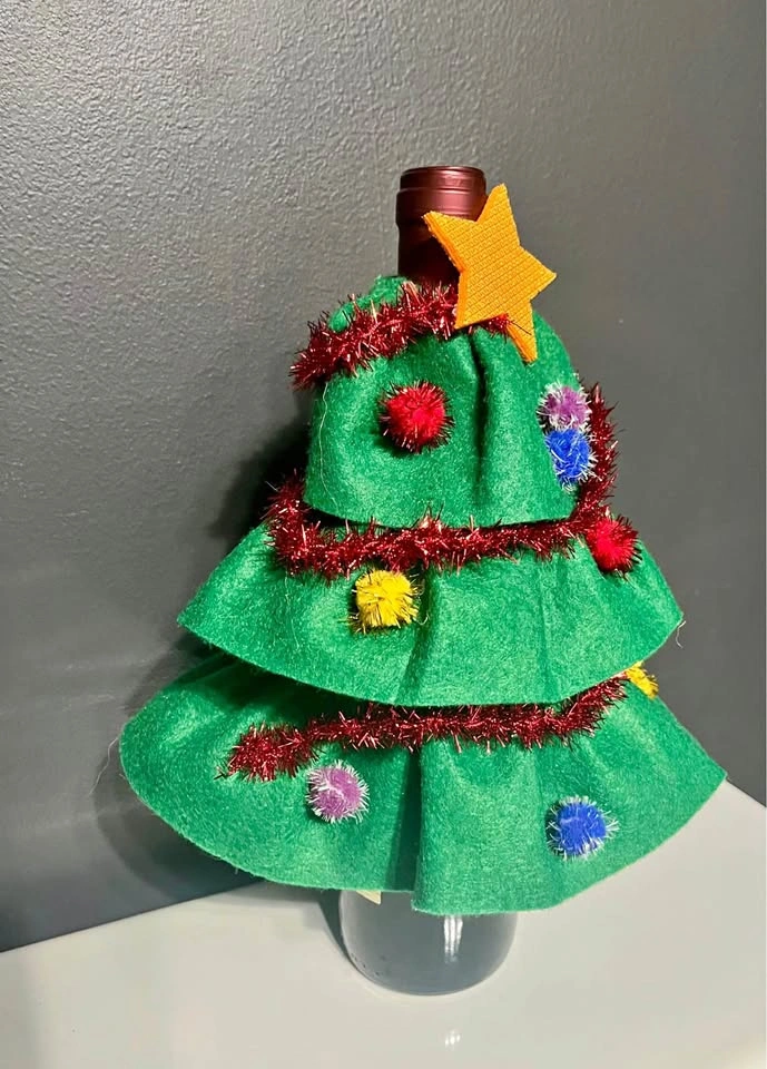 Christmas tree wine bottle cover